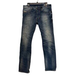 Diesel Safado Regular Slim Straight Jeans Size 30 Medium Wash Stretch Denim Pre-